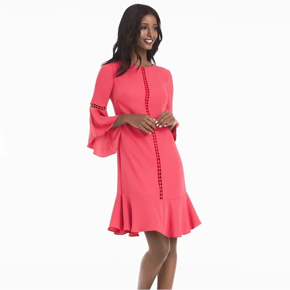 White House Black Market Drama Sleeve Shift Dress